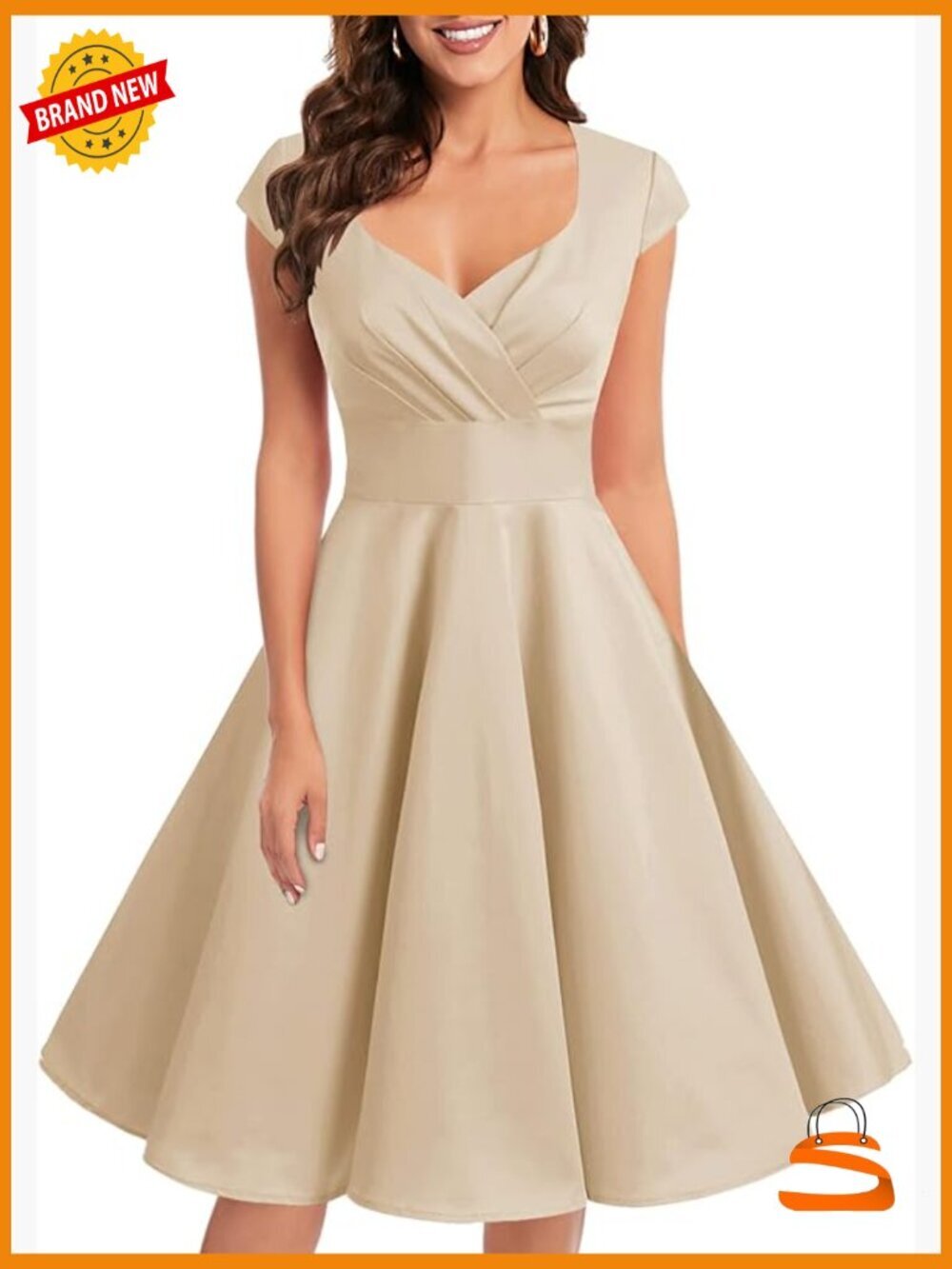 Vintage 1950s Sweetheart Cocktail Swing Dress Cap Sleeve